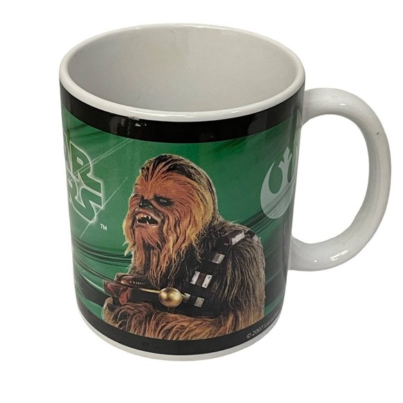 STAR WARS Cup Mug Yoda Chewbacca COFFEE Tea Cocoa Green Lucasfilm Galerie 12oz - Picture 1 of 8